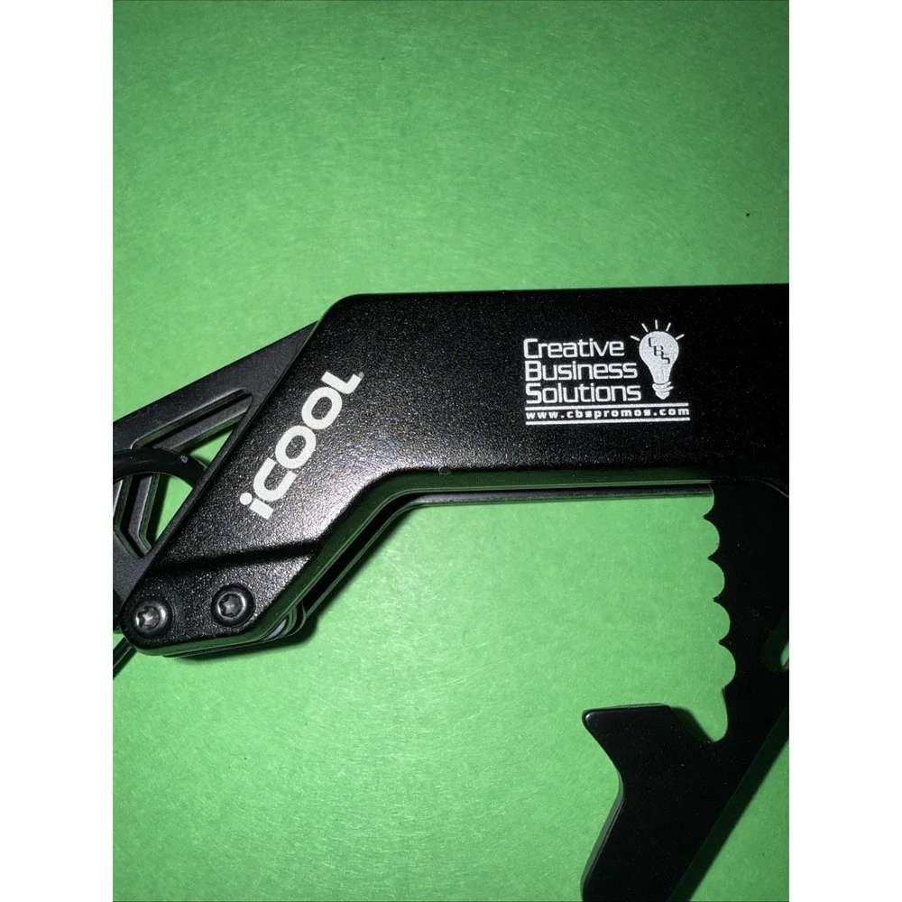 icool Black Coated Multi Tool. 3 Blades Secure Double Clip. New Promotional 5561